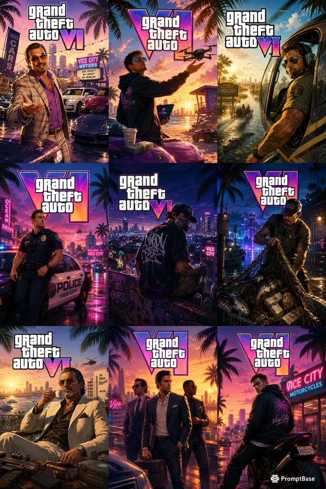 Gta Vi Style Poster Art