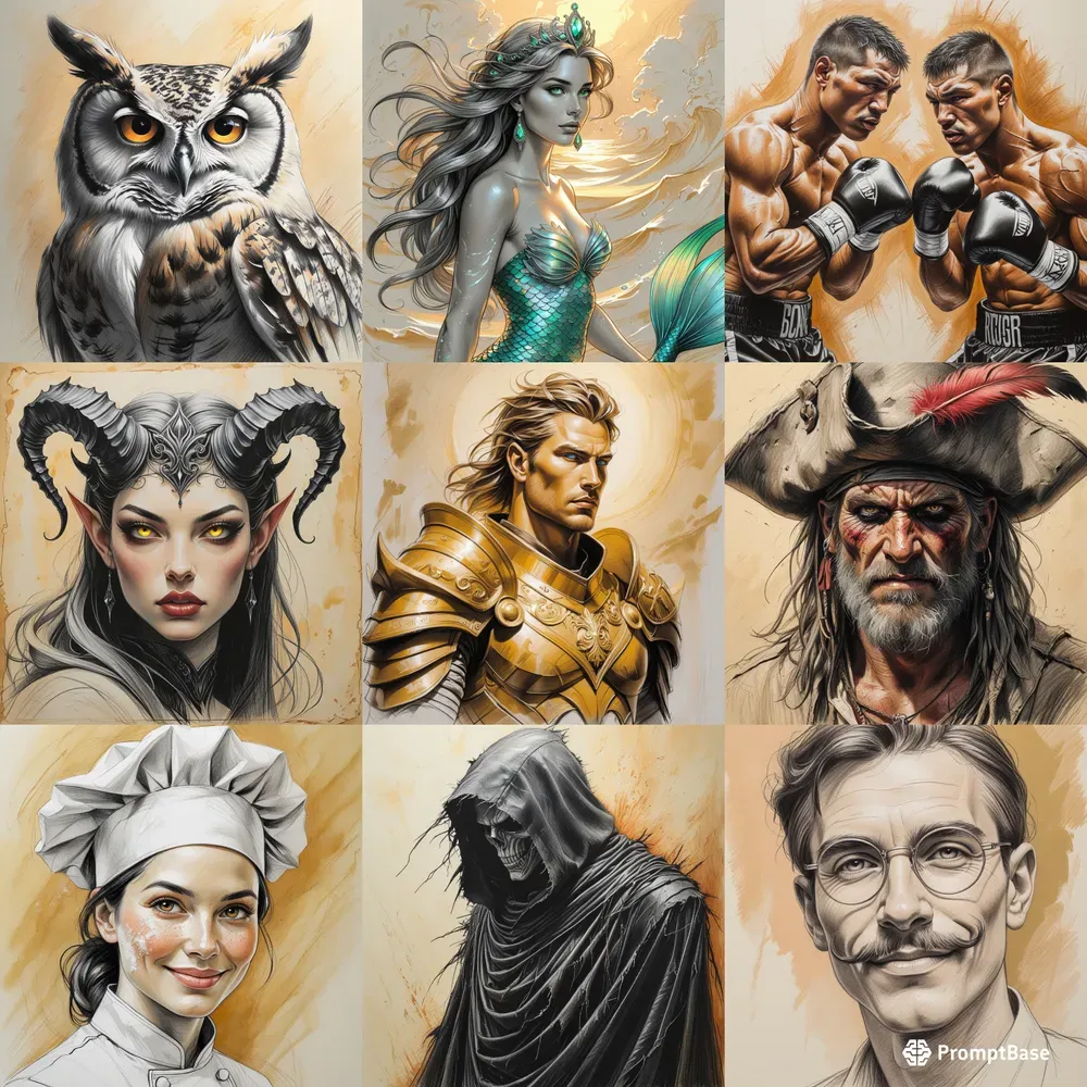 Realistic Pencil Sketch Illustrations
