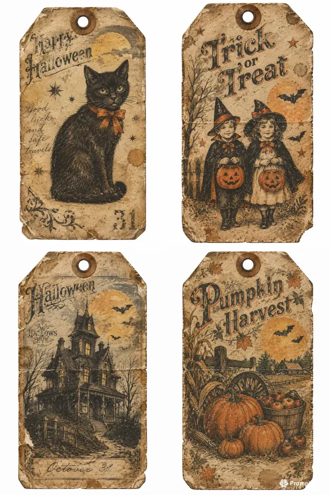 Halloween Junk Journal Tag Ephemera