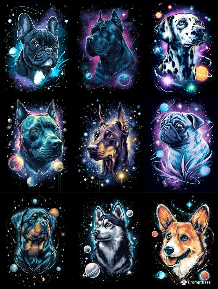 Tshirt Space Dog Fantasies