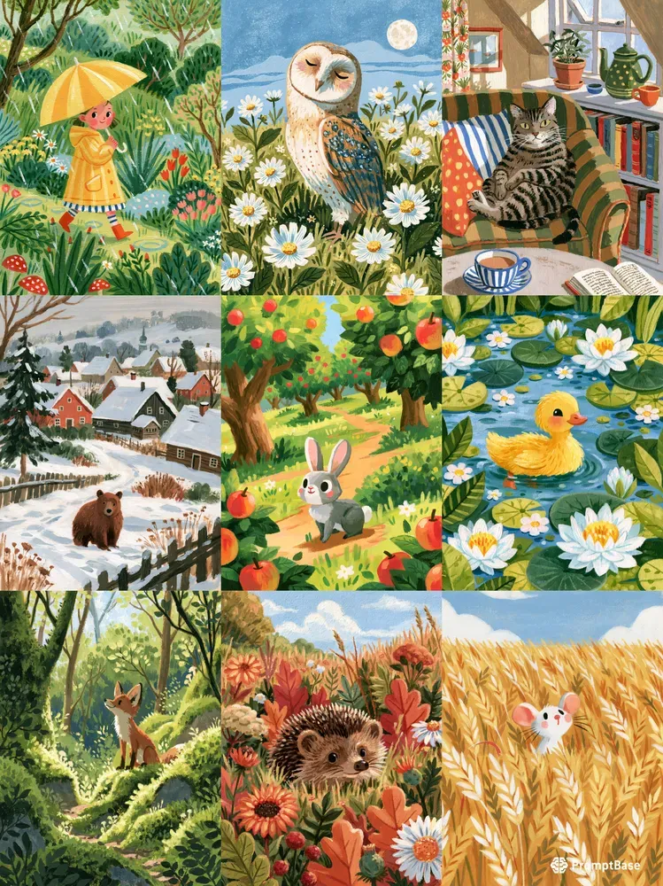 Gouache Childrens Book Illustrations