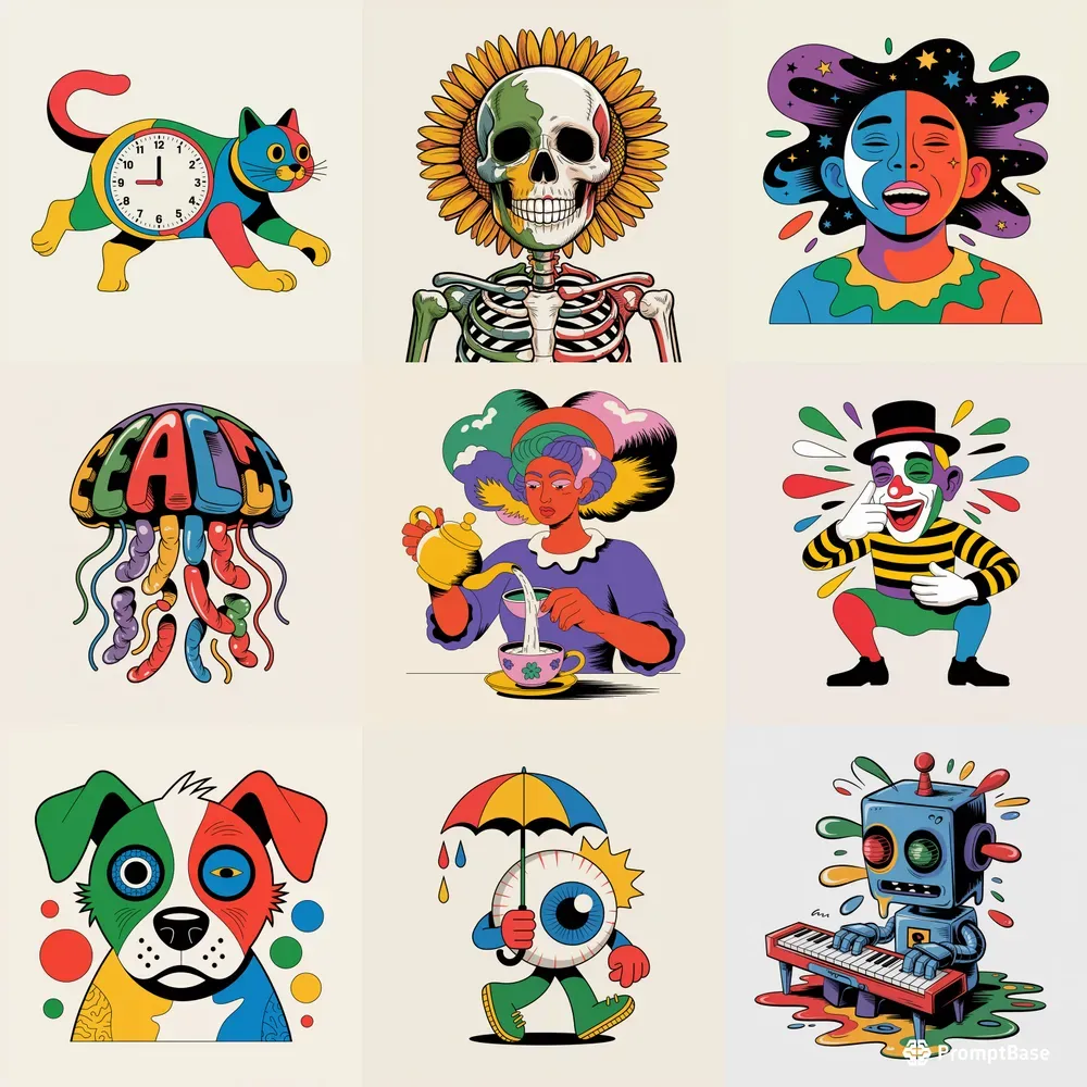 Abstract Comic Strip Characters Packs