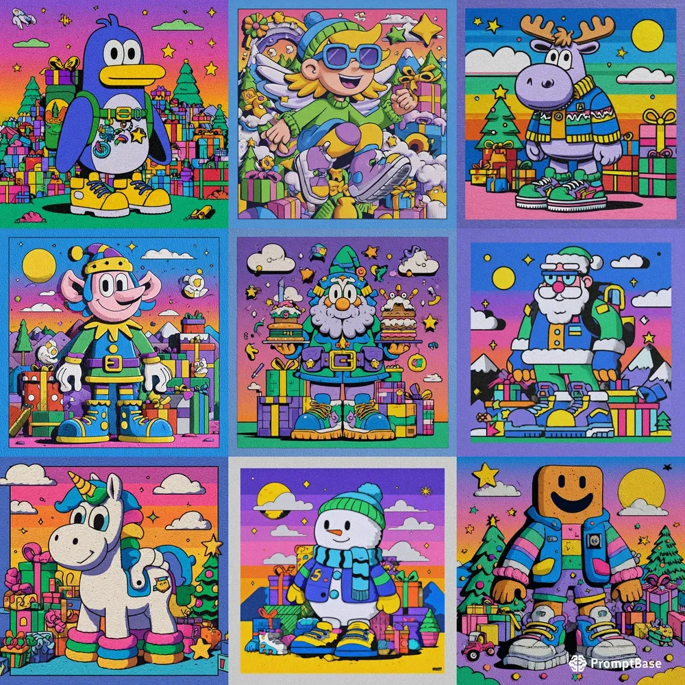 Christmas Whimsical Psychedelic Art Cards