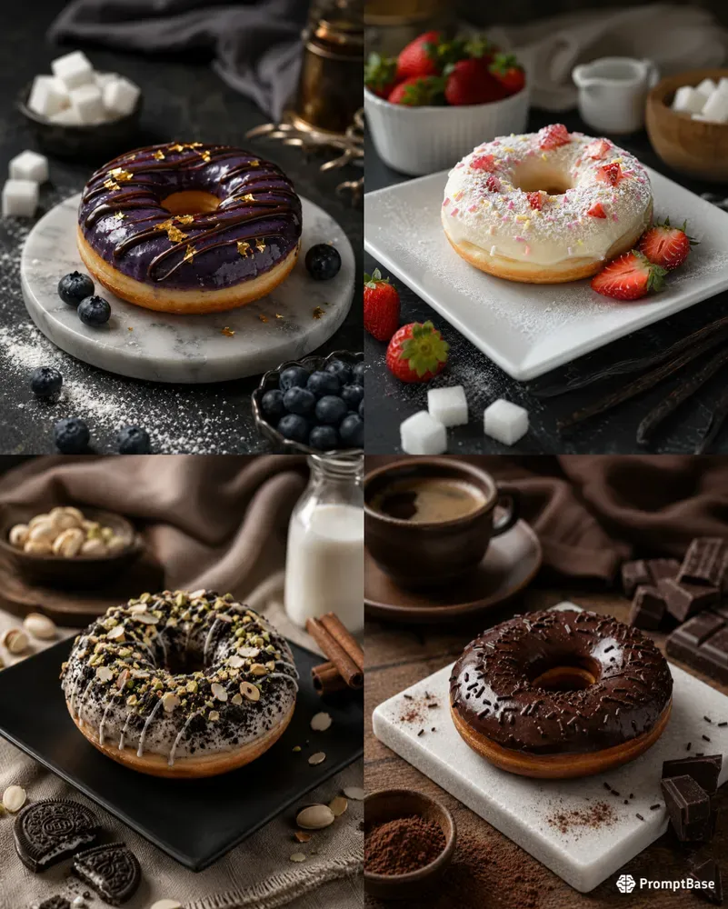 Ultra Realistic Luxury Donut Photography