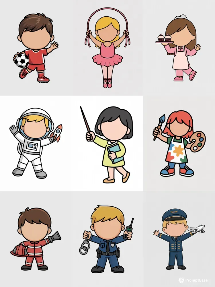 Cute Character Photoinsert Templates