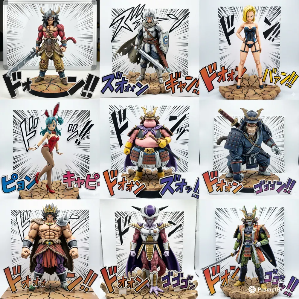 Figures From Dragon Ball Z With Katakana