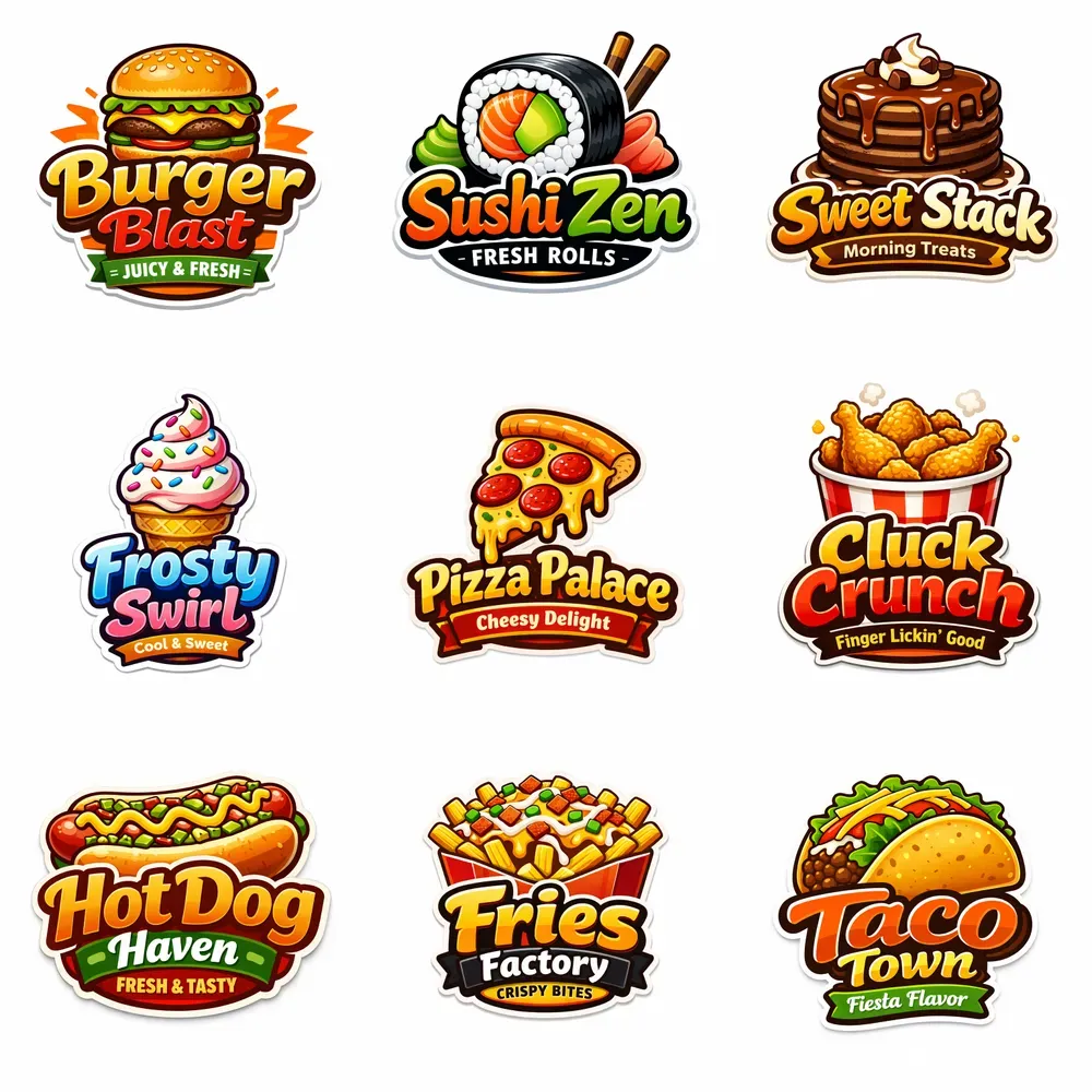 Fast Food Cartoon Logo Designs