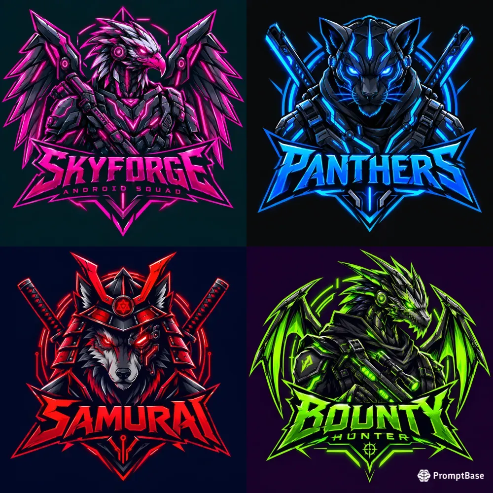 Cyberpunk Fusion Esports Logo Designs