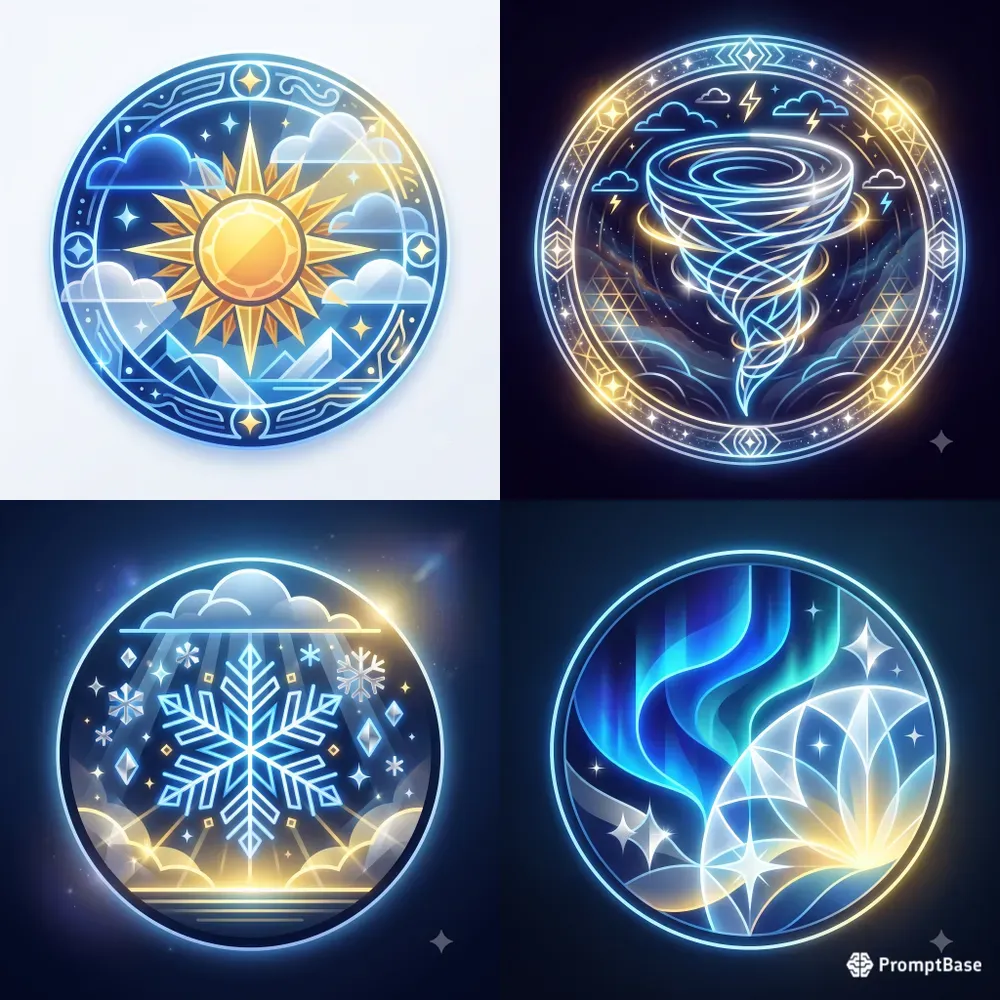 Neon Weather Emblems