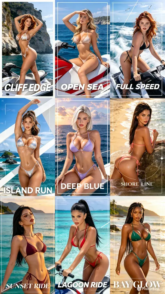 Tropical Ocean Beach Girl Generator