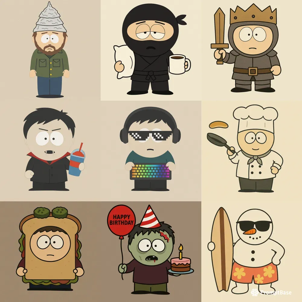 South Park Style Characters