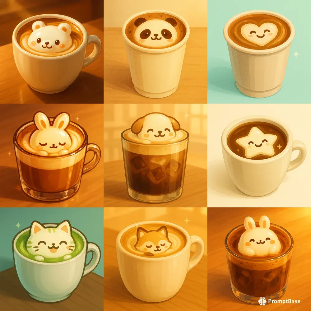 Kawaii Coffee Cup Foam Art