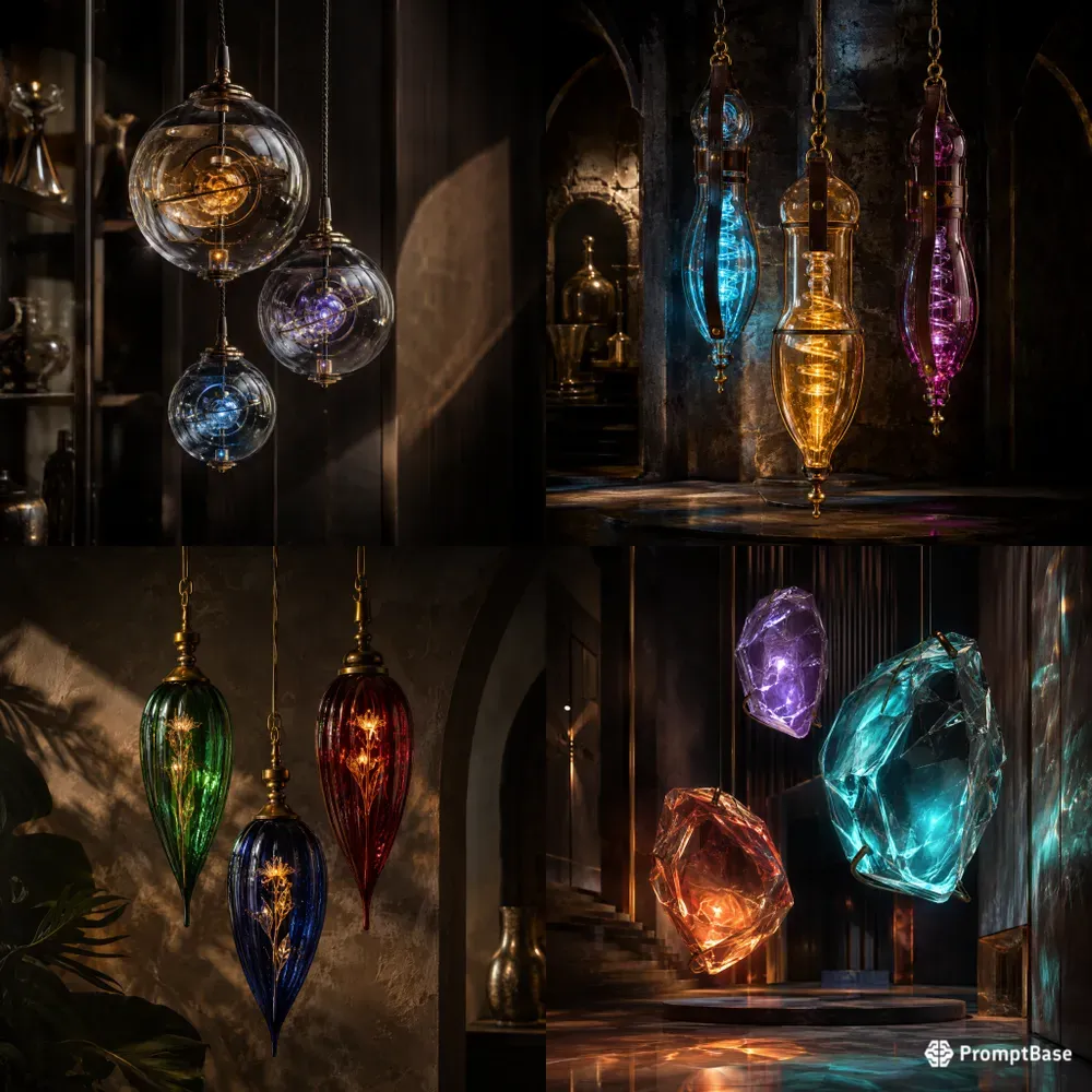 Luminous Suspended Glass Art