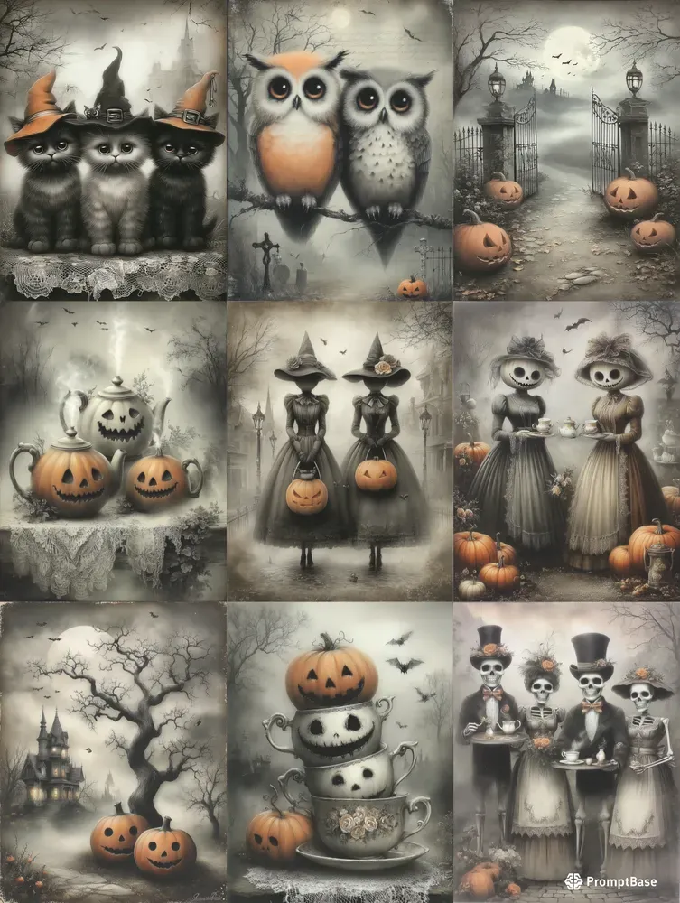 Gothic Halloween Tea Party Junk Journals