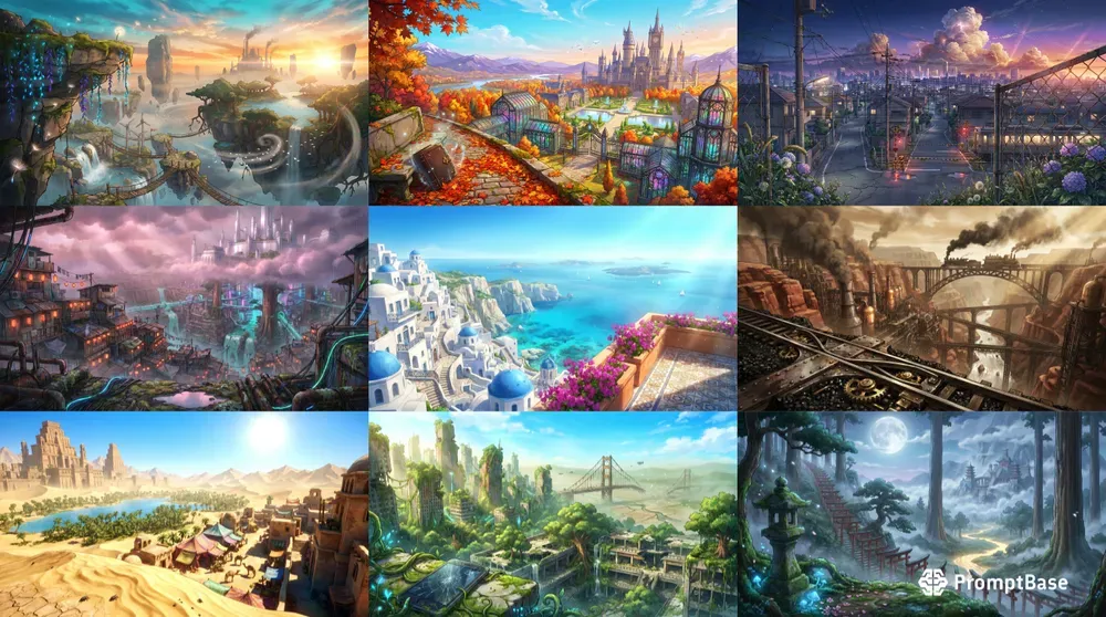Epic 25d Anime Masterpiece Landscapes