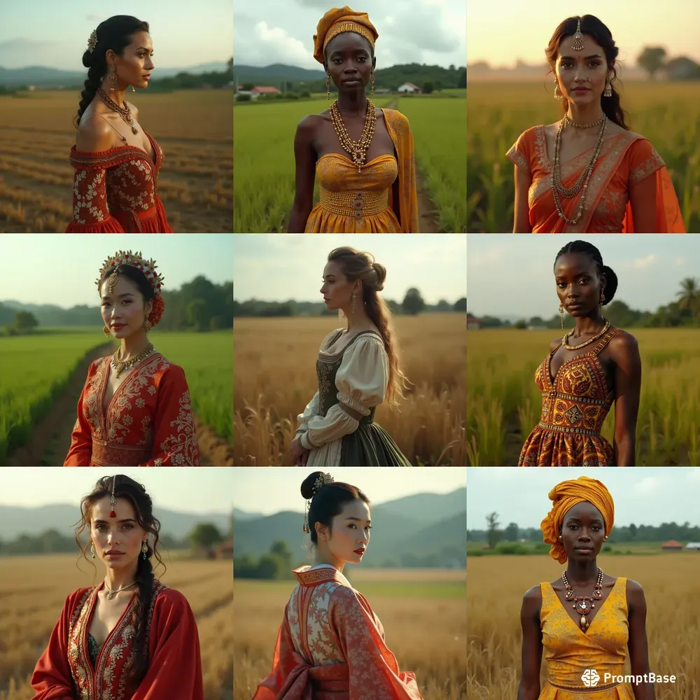 Realistic Country Traditional Attires