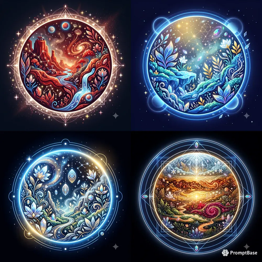Glowing Celestial Garden Emblems