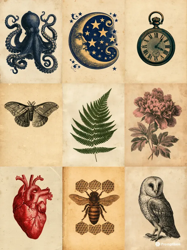 Junk Journal Pages Antique Engravings