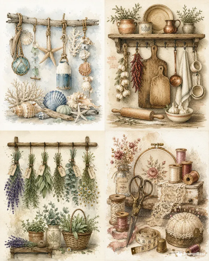 Curated Watercolor Wall Collections
