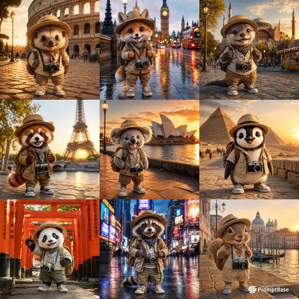 Cute Globetrotting Animal Explorers