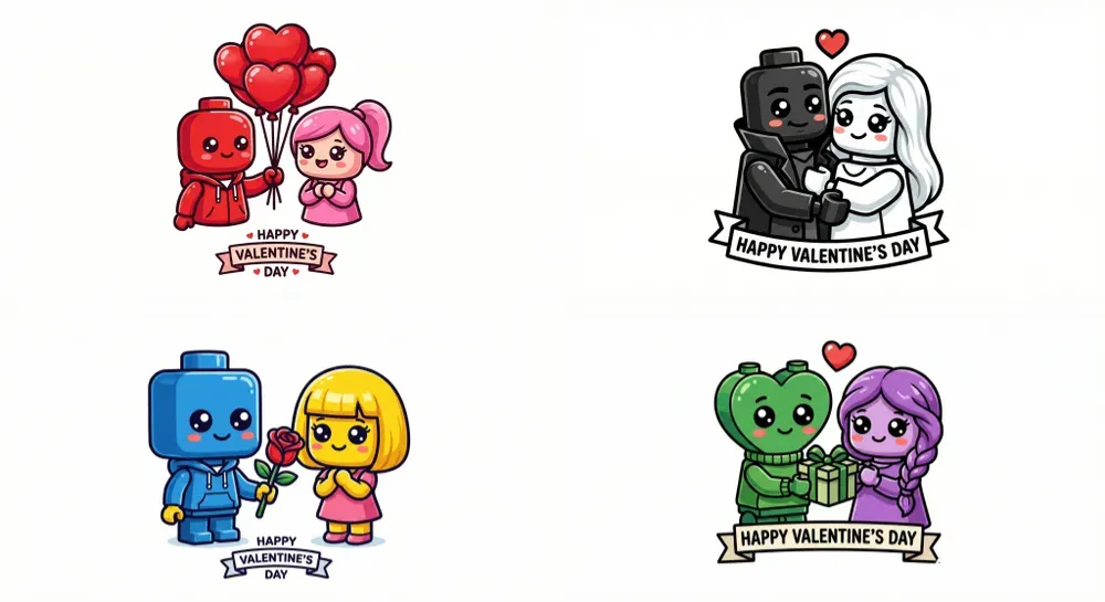 Lego Valentine Couple Logos