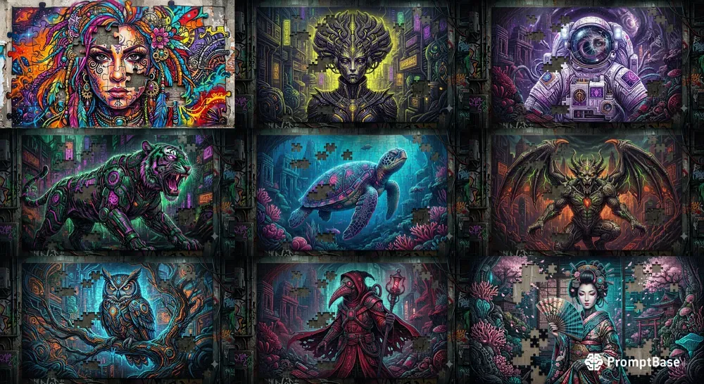 Psychedelicpunk Puzzle Portraits