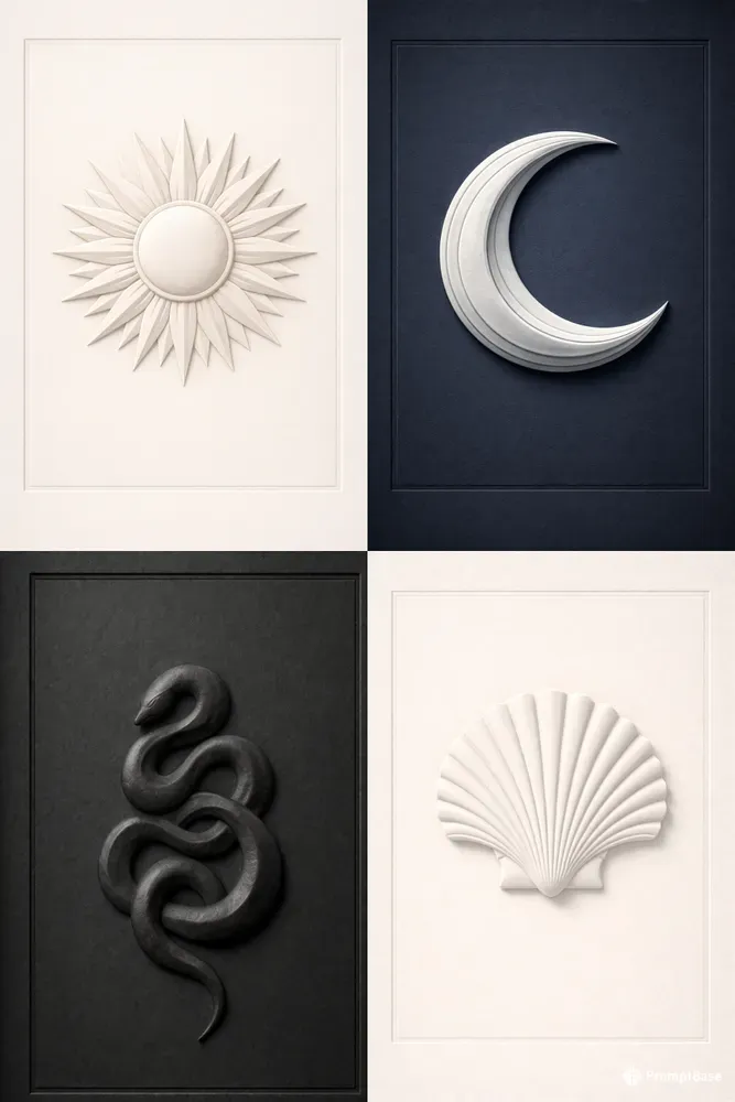 Embossed Relief Motif Posters