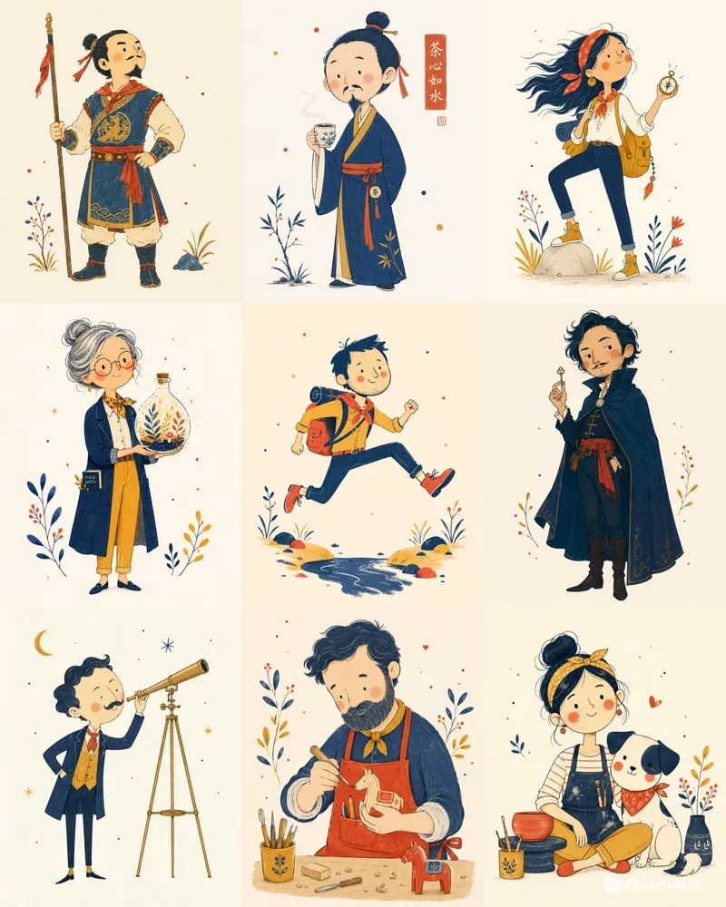 Whimsical Minimalist Ink Palettes