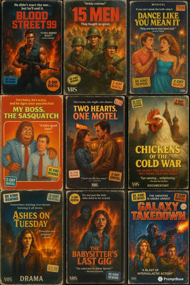 Retro 1980s Vhs Covers