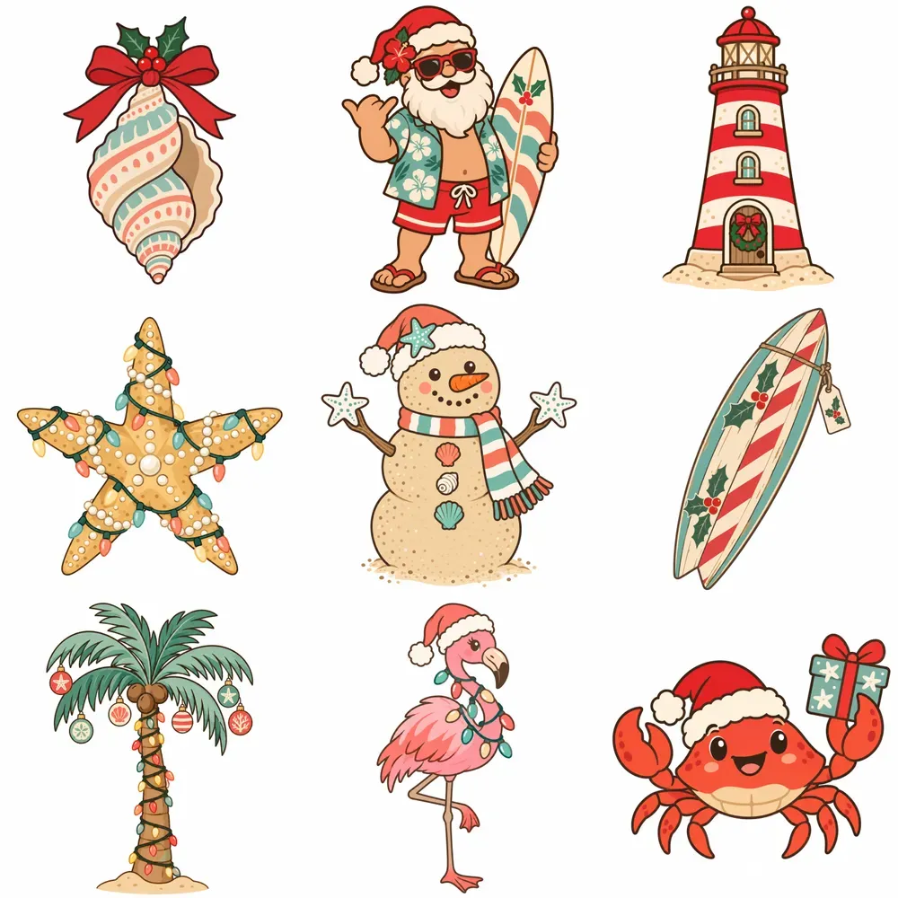 Coastal Christmas Clipart