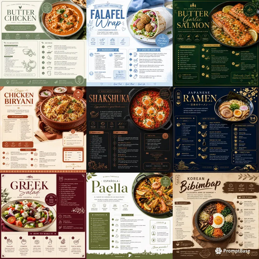 Modern Gourmet Recipe Infographics