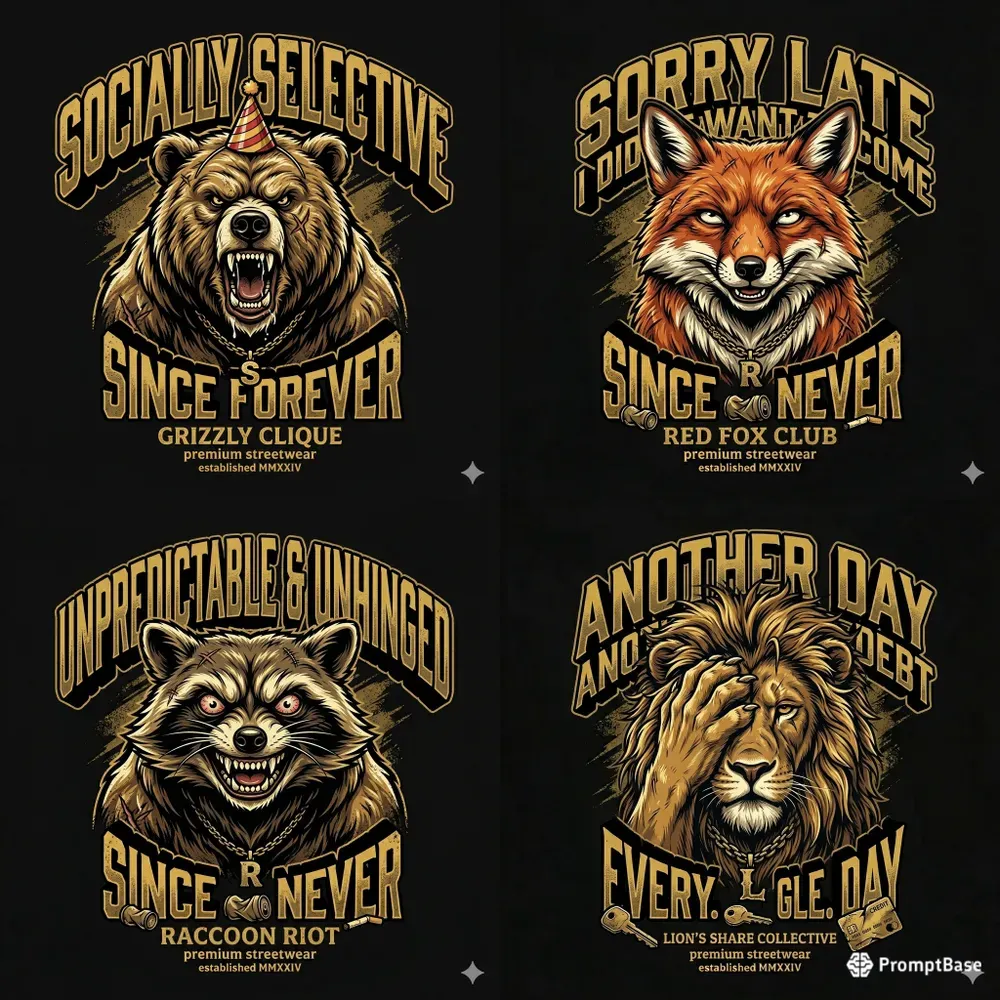 Savage Mascot Streetwear Tshirt Designs