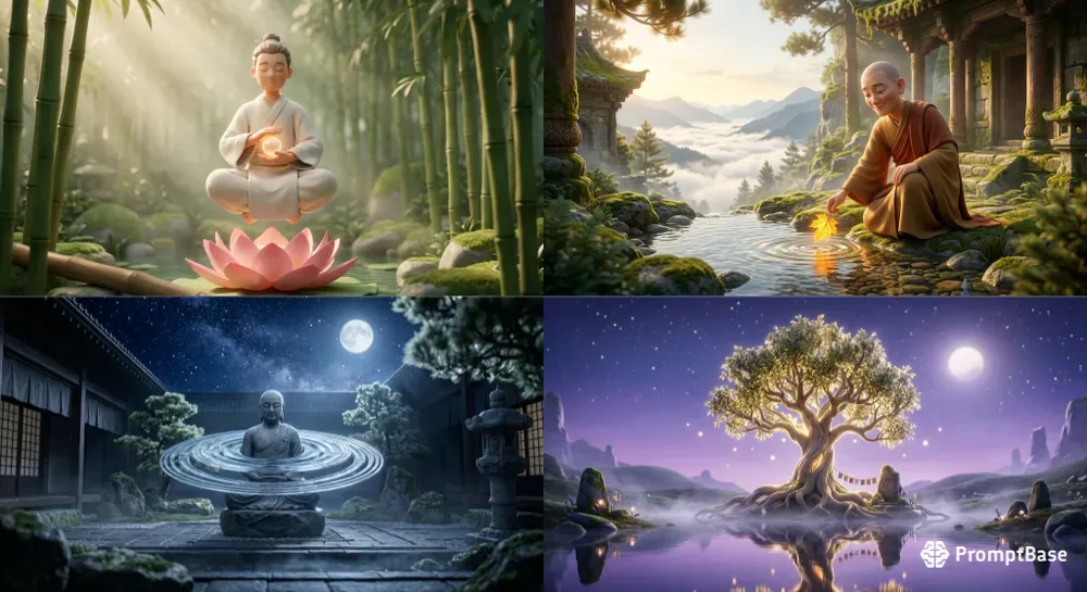 3D Inner Peace Buddhist Art