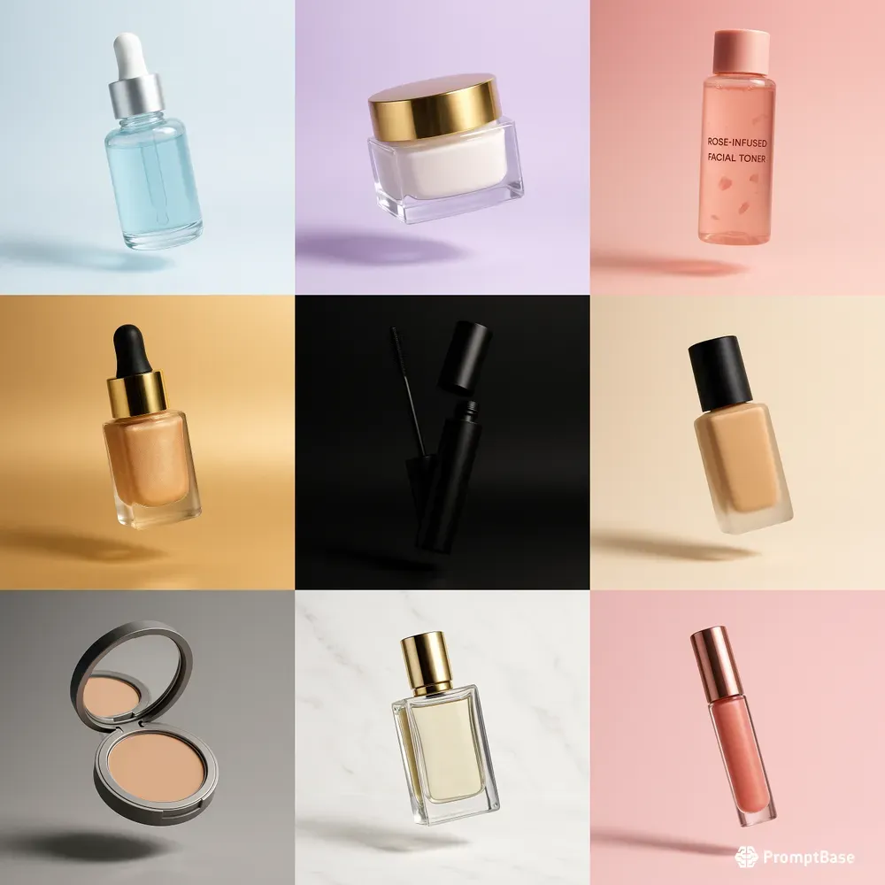 Minimal Floating Cosmetics Ads