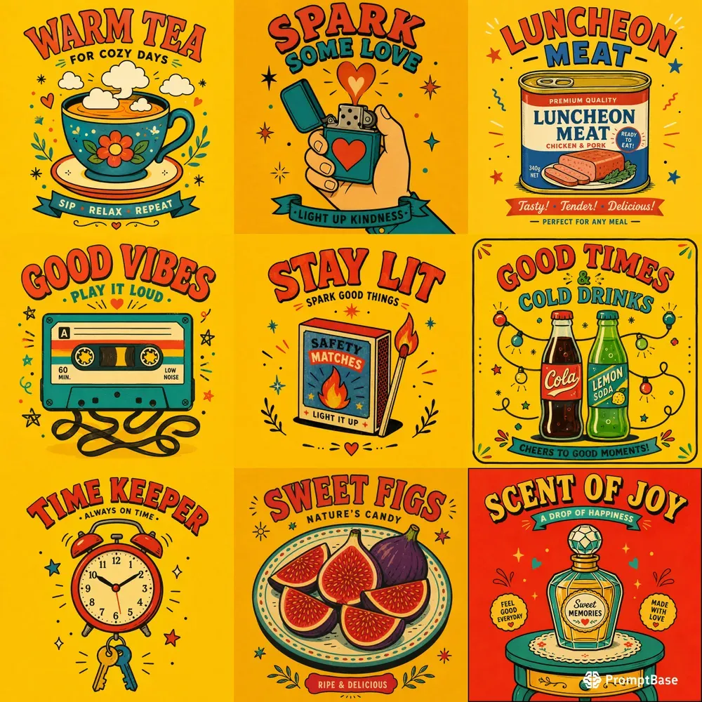 Retro Small Objects Poster Packs