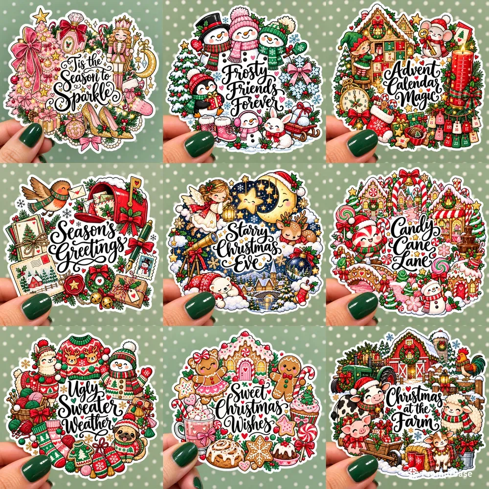 Christmas Die Cut Stickers Artworks