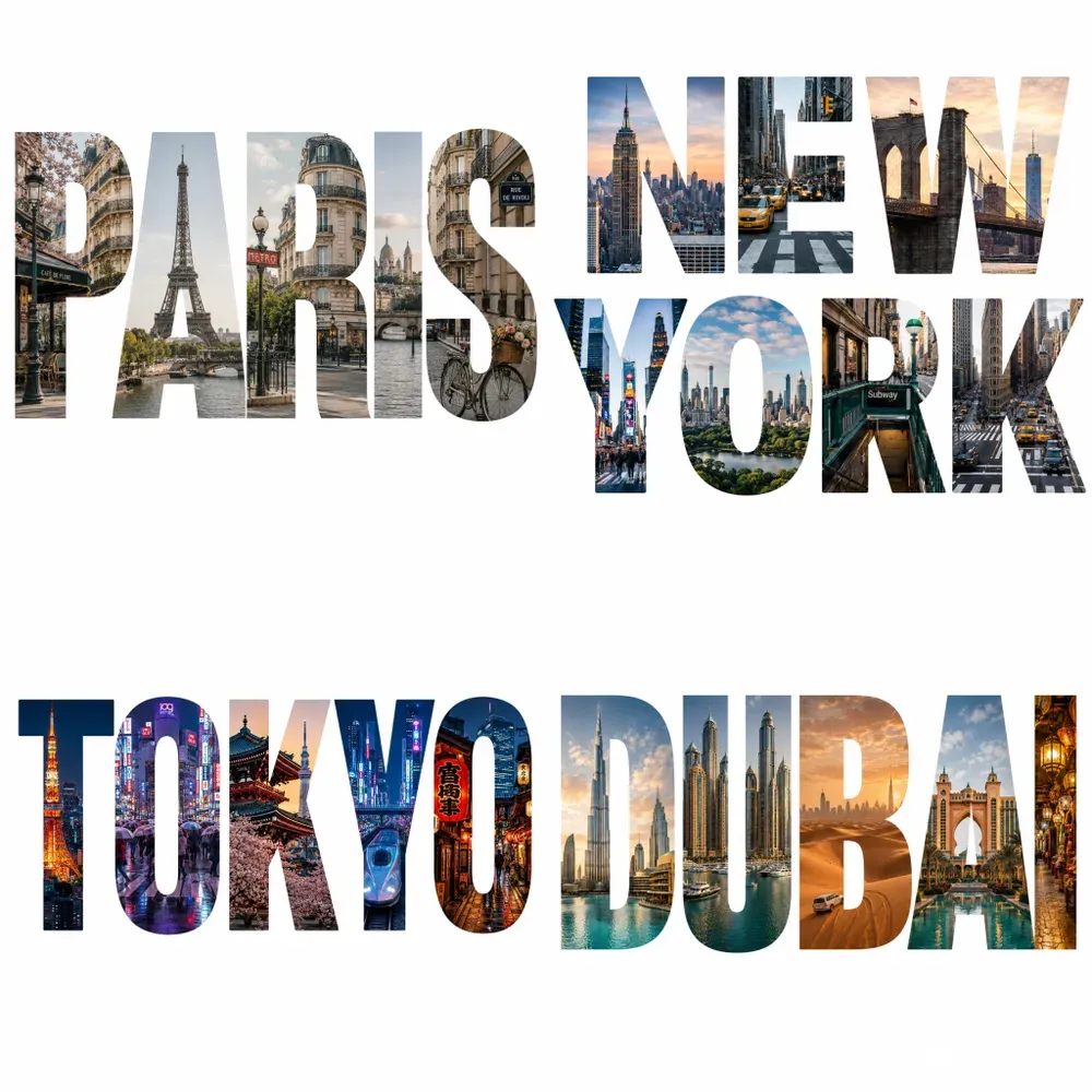 Iconic City Photo Typographies