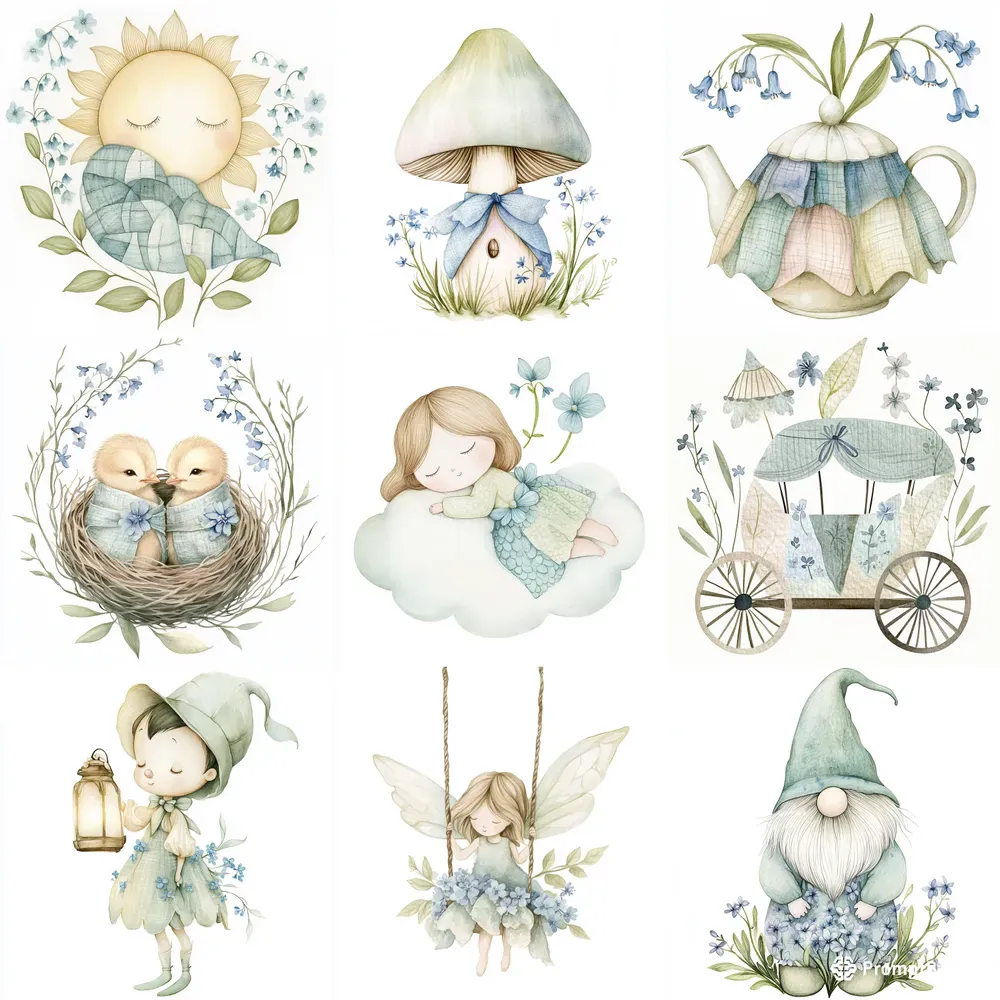 Bluebell Dreams Watercolor Cliparts