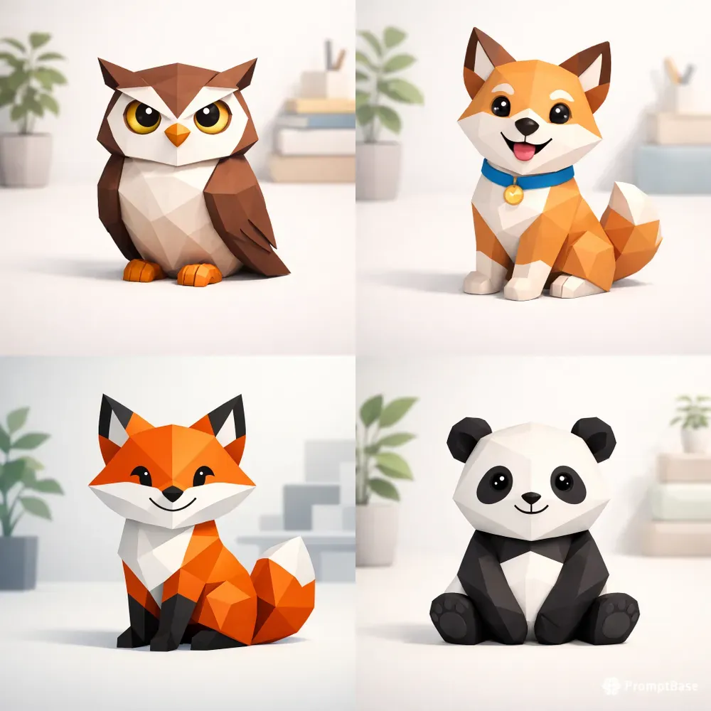 Low Poly Animal Mascot Generator