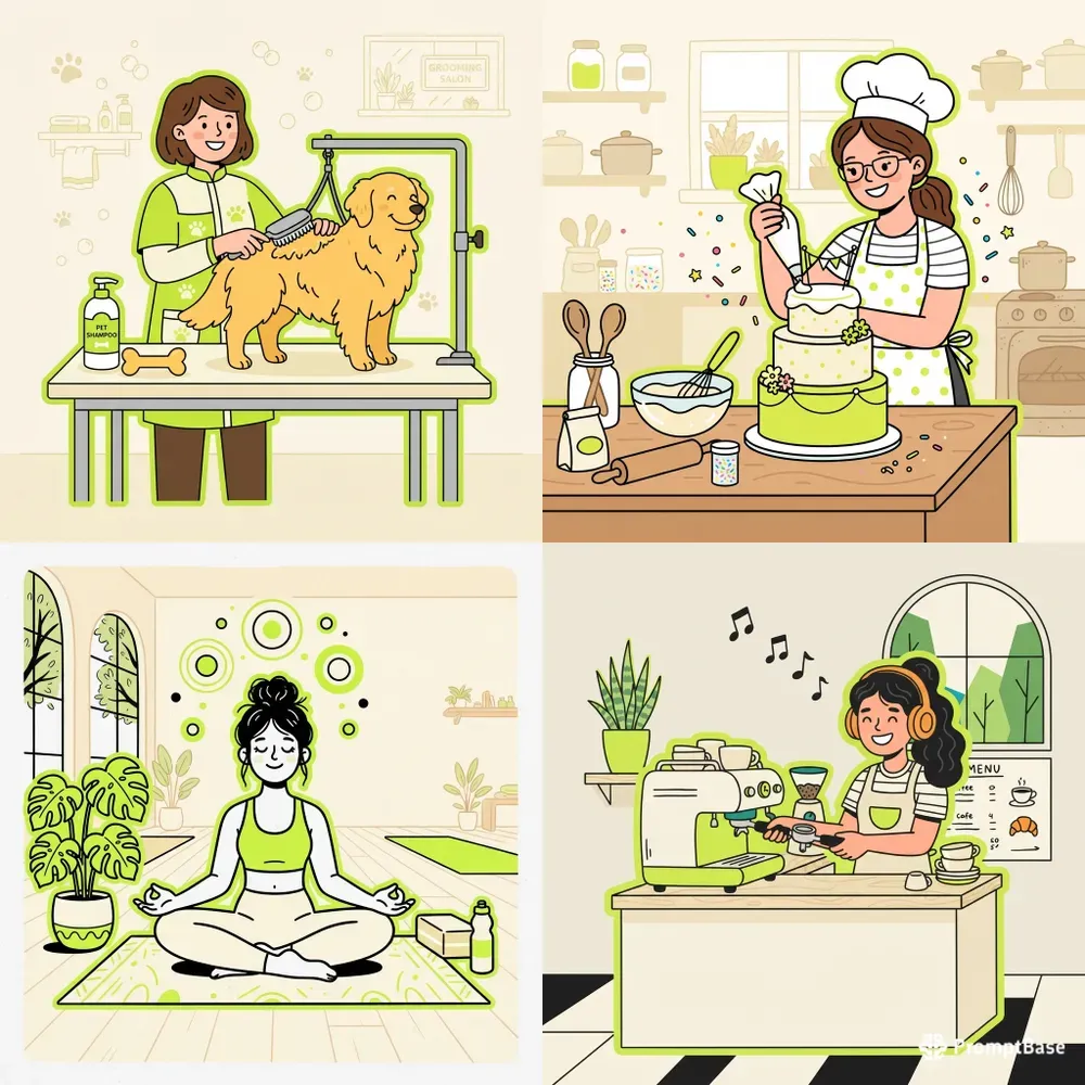 Green Outline Vector Art
