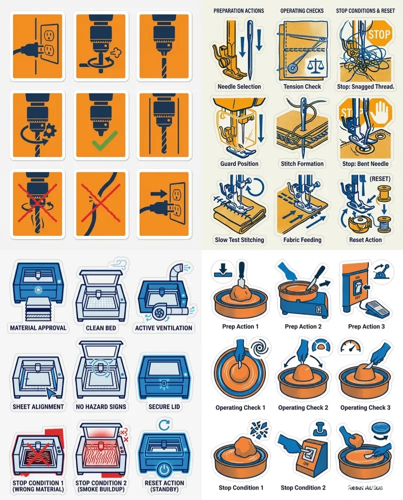 Tool Safety Sequence Stickers