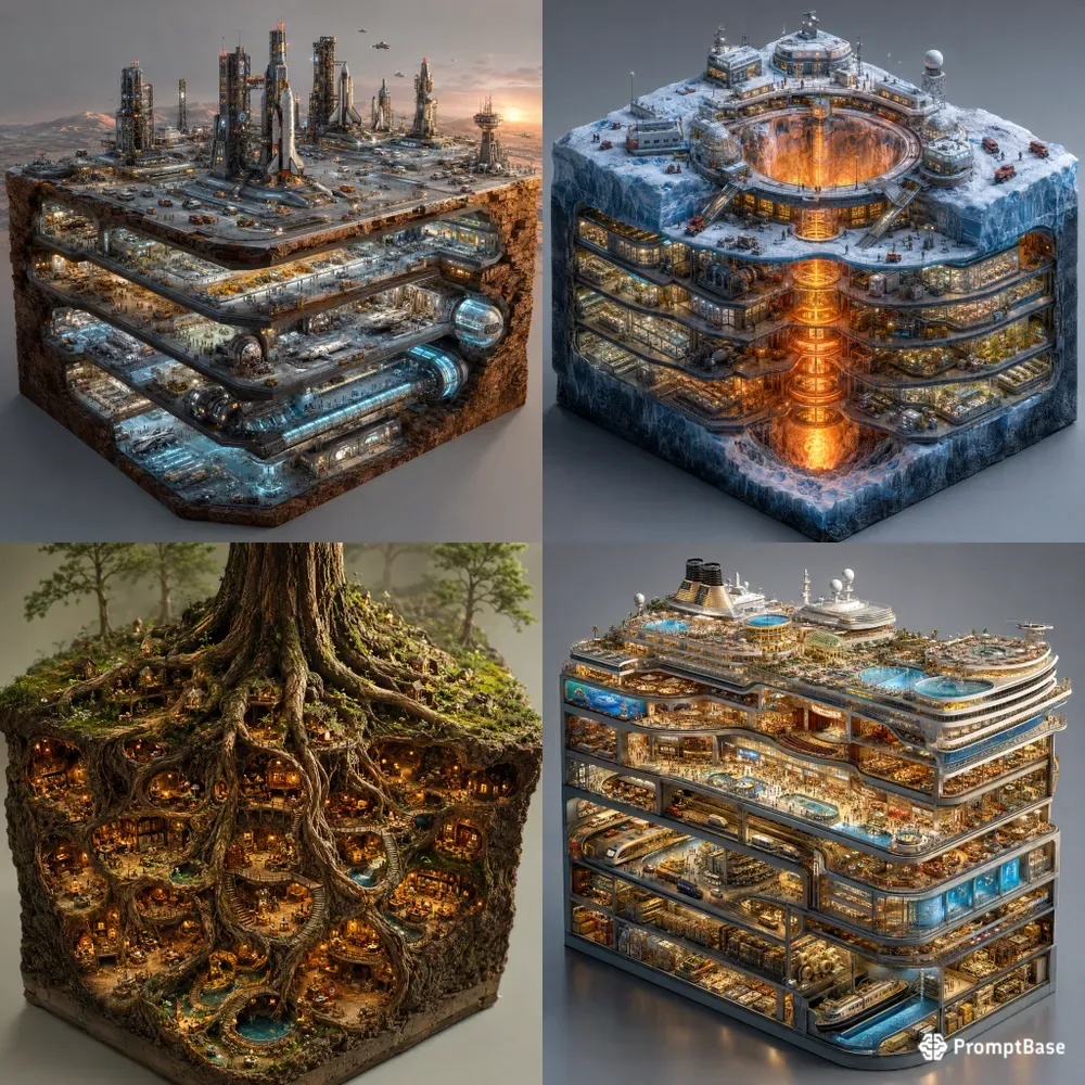 Isometric Layered World Dioramas