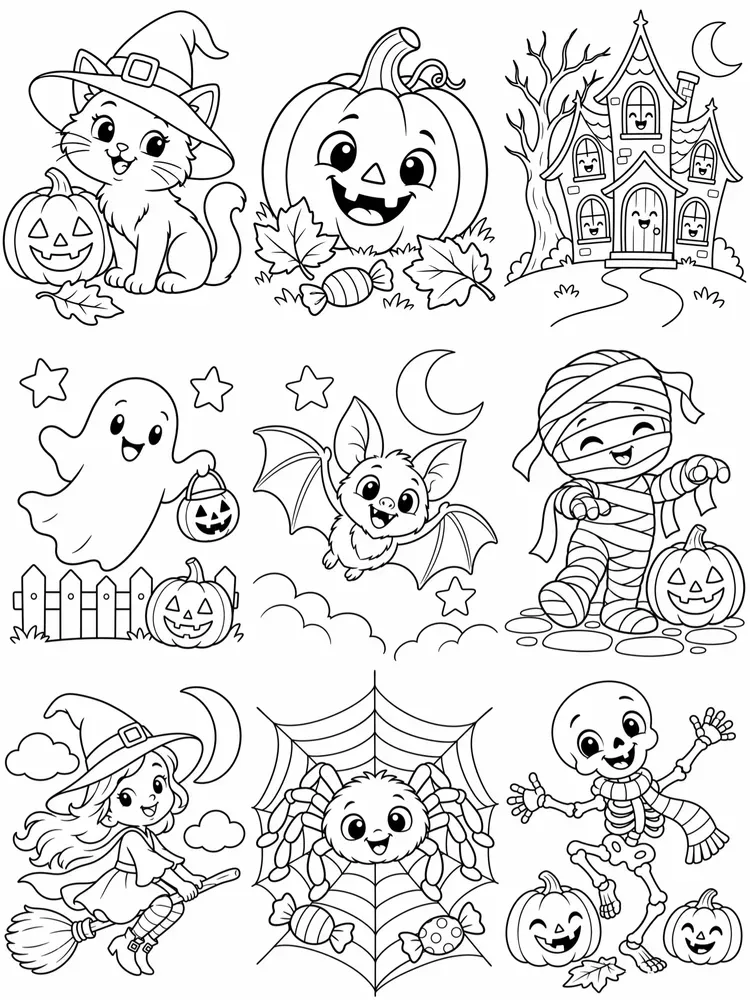 Halloween Coloring Book Pages