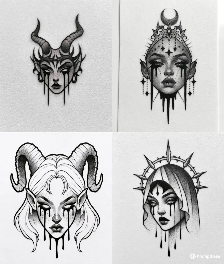 Dark Gothic Tattoo Portraits