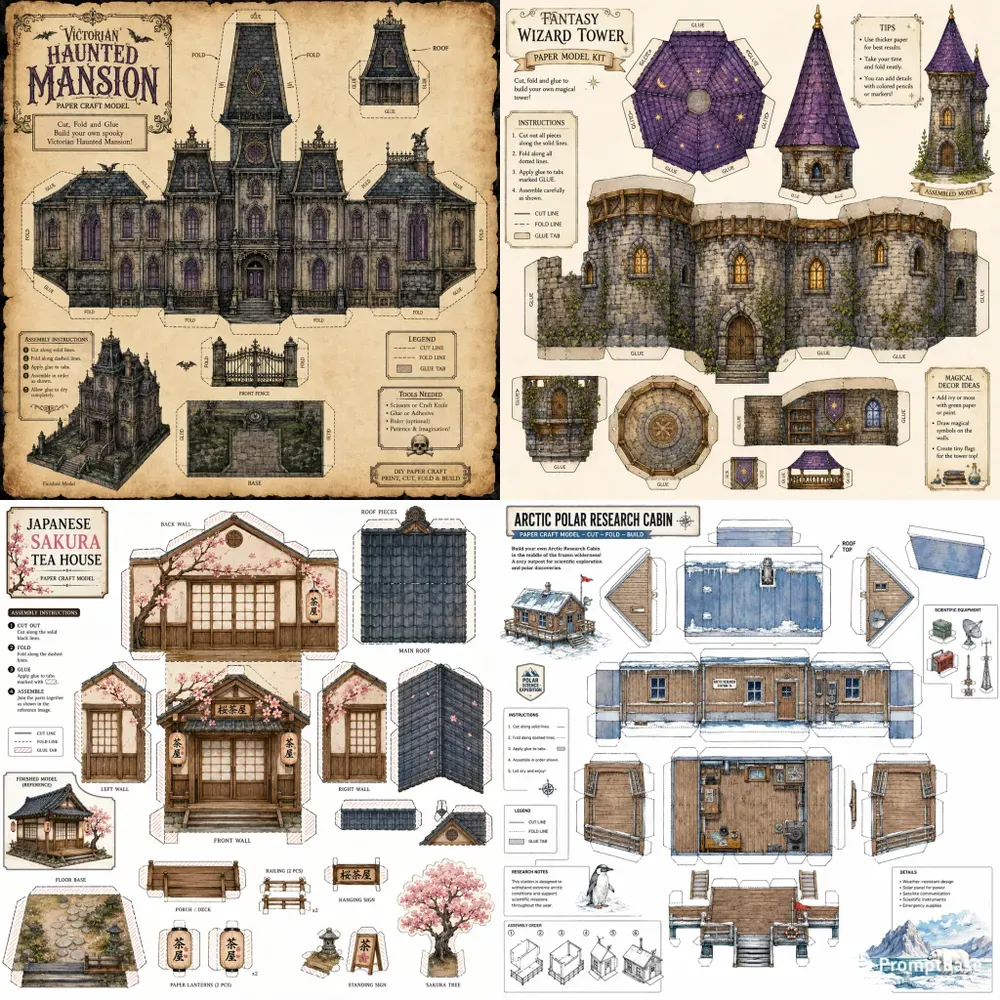 Vintage Paper House Craft Kits