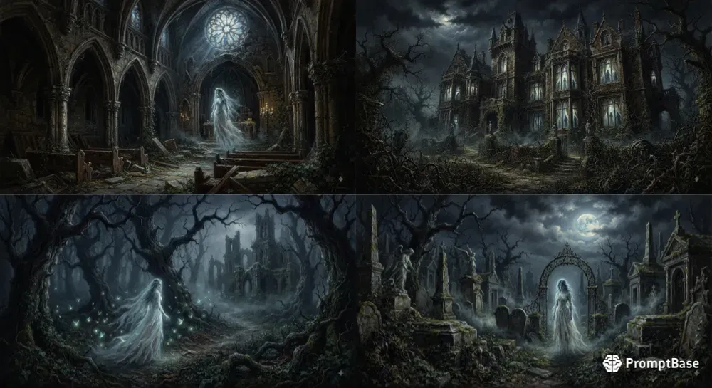 Haunted Gothic Oil Art