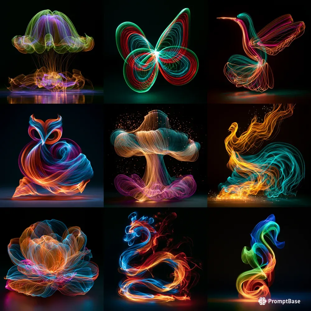 Neon Indoor Light Paintings