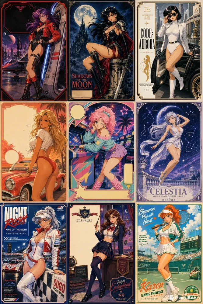 Retro Anime Pinup Poster Generator