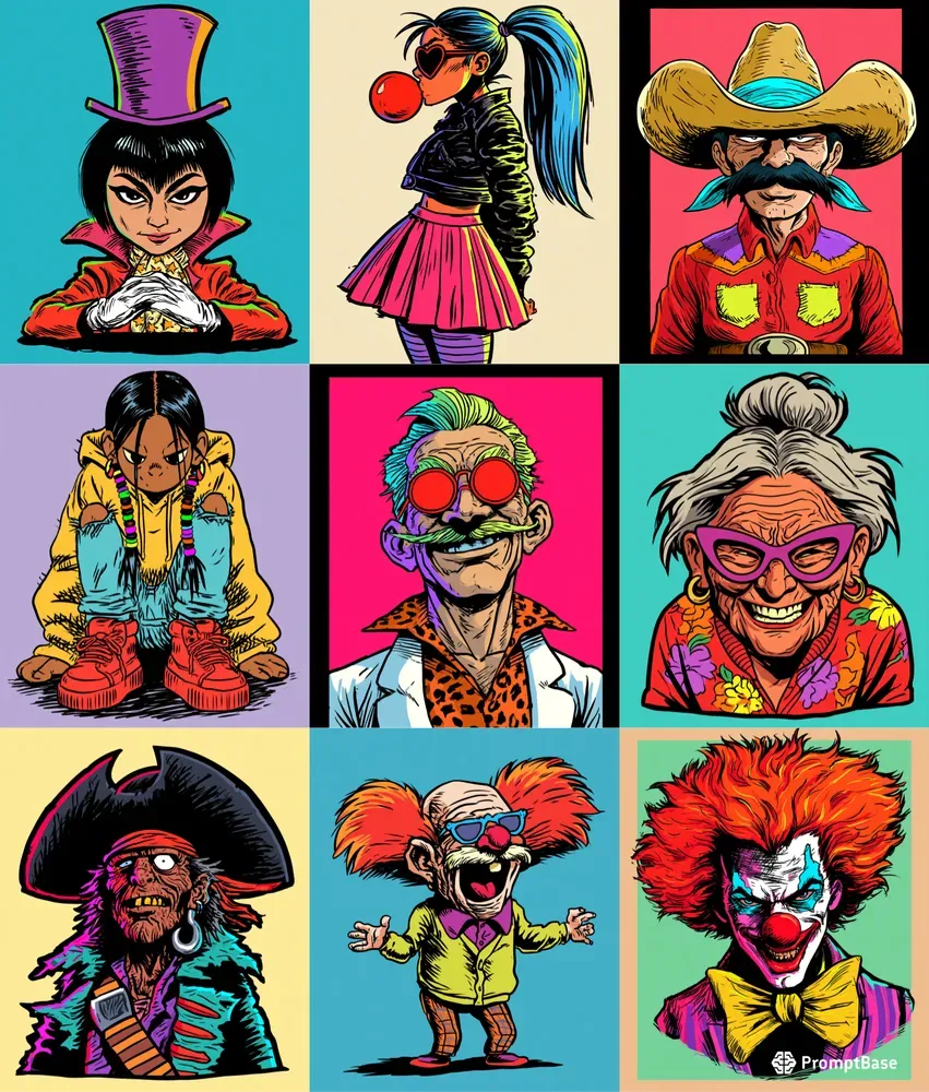 Neon Underground Comic Characters