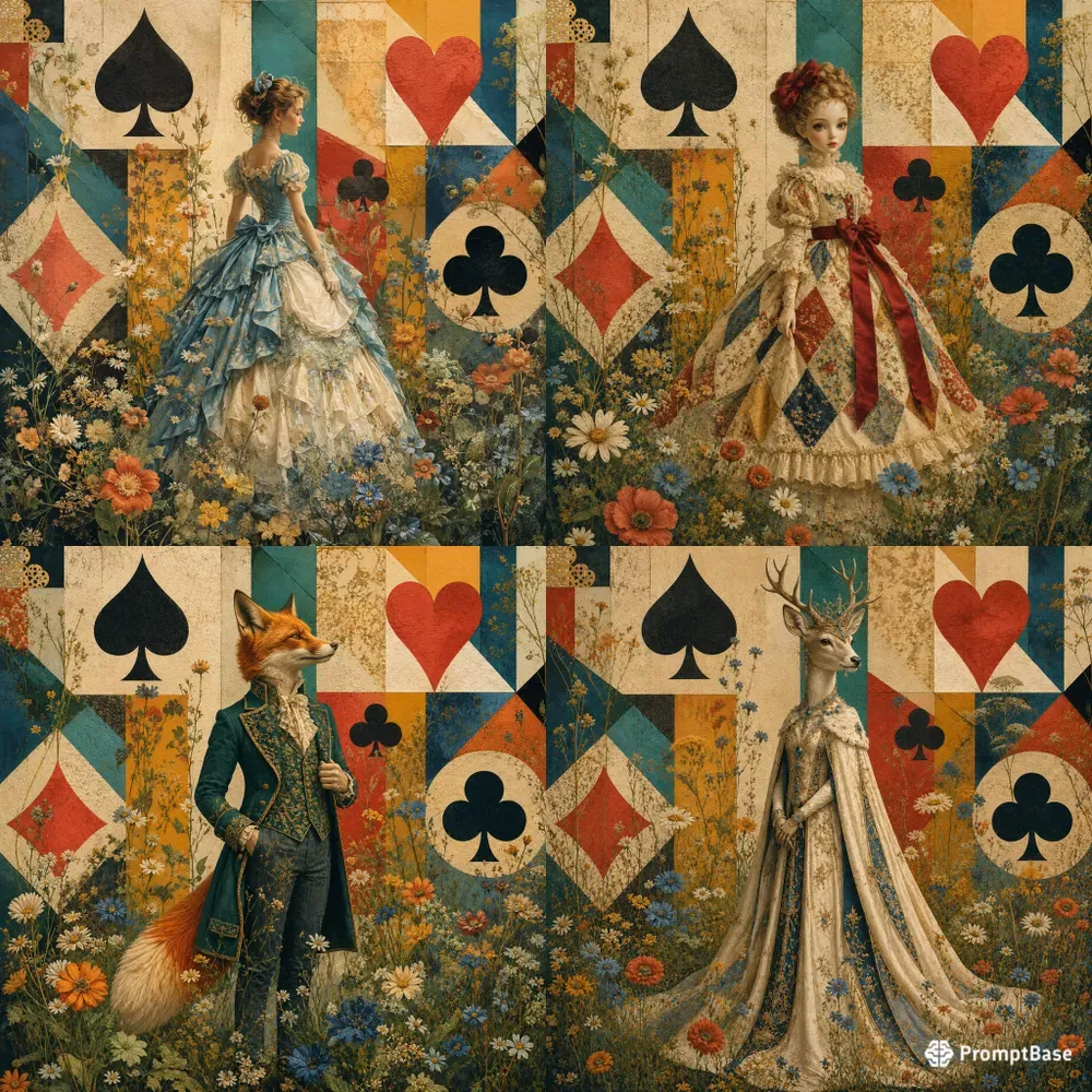 Whimsical Card Garden Portraits